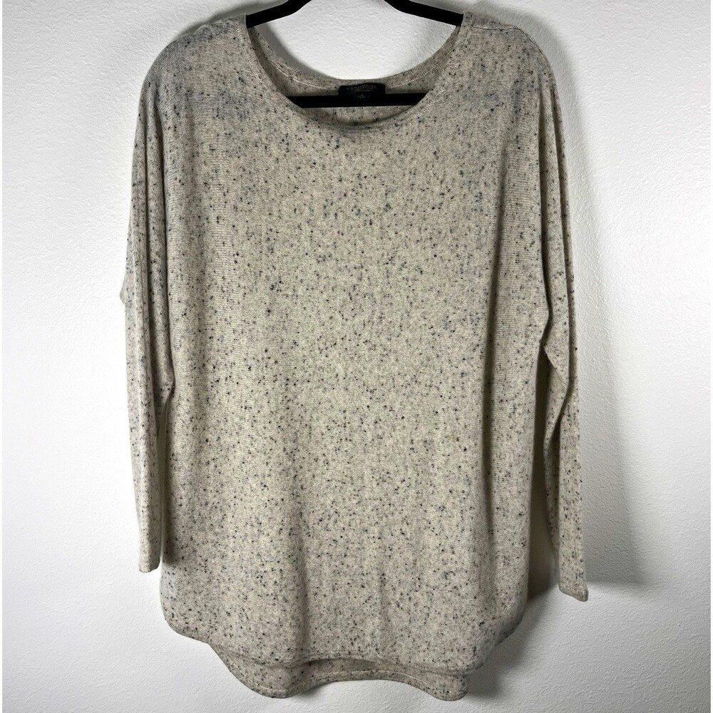 Charter Club 100% Cashmere Speckled Knit Crew Neck Pullover Sweater M